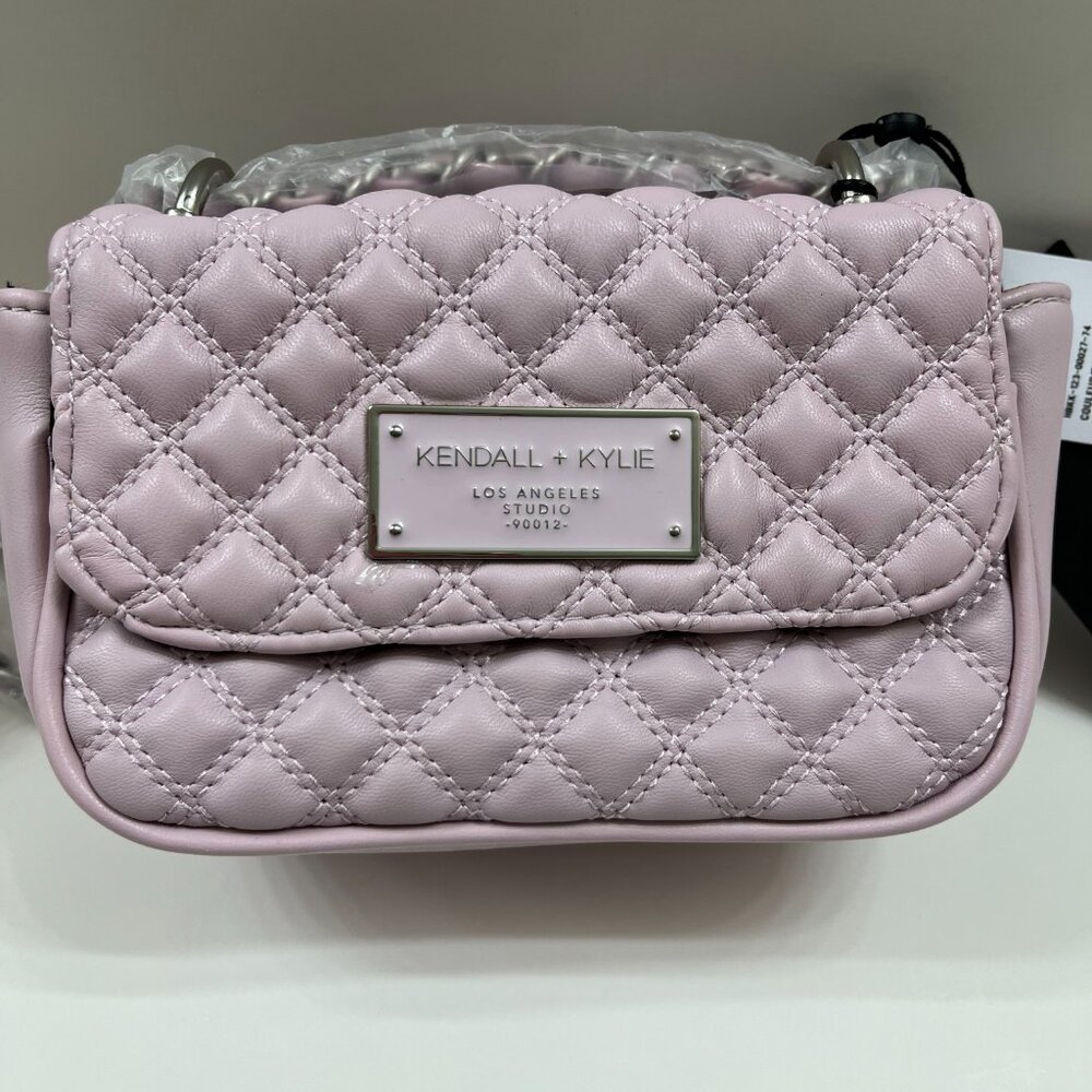 Kendall & Kylie SM Quilted Crossbody Bag In Rose Blush Pink - Chain Strap - NWT - Picture 6 of 9